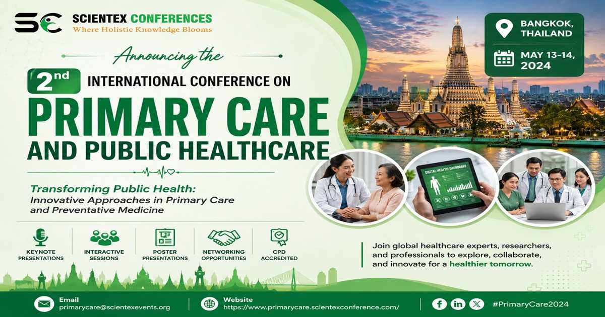 Healthcare professionals attending the 2nd International Conference on Primary Care and Public Healthcare in Bangkok, Thailand.