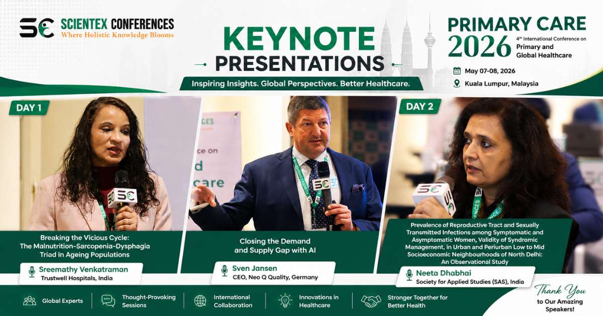 Keynote speakers presenting innovative research at the Primary Care 2026 Conference in Kuala Lumpur, Malaysia